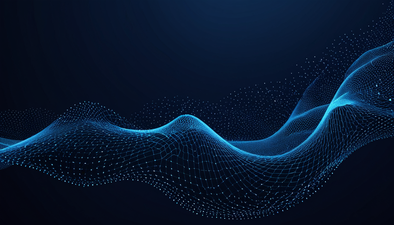 Abstrakte Illustration: Cloud-Infrastruktur und Plattformen in Blau.