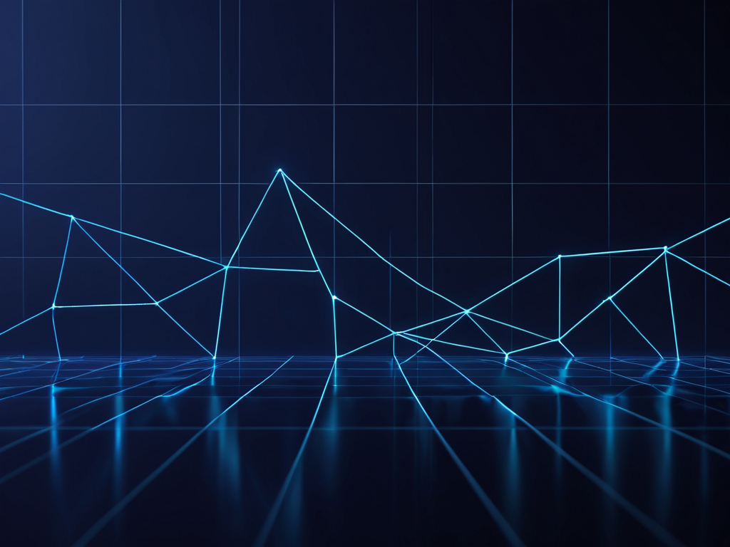 Abstrakte Illustration: Prozessoptimierung und BI in Blau.
