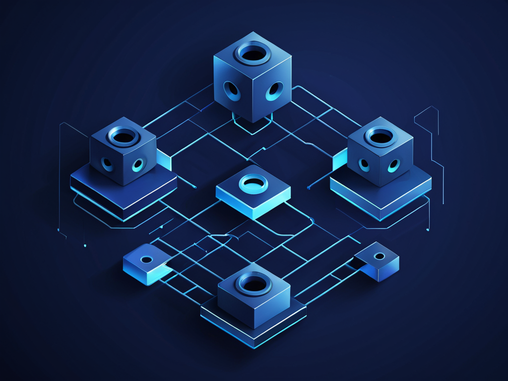 Abstrakte Illustration: Workflow-Lösungen in Blau.