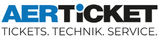 Logo von AERTiCKET mit dem Claim „Tickets. Technik. Service.“