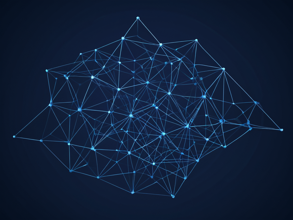 IT-Architektur und Plattform in Blau.