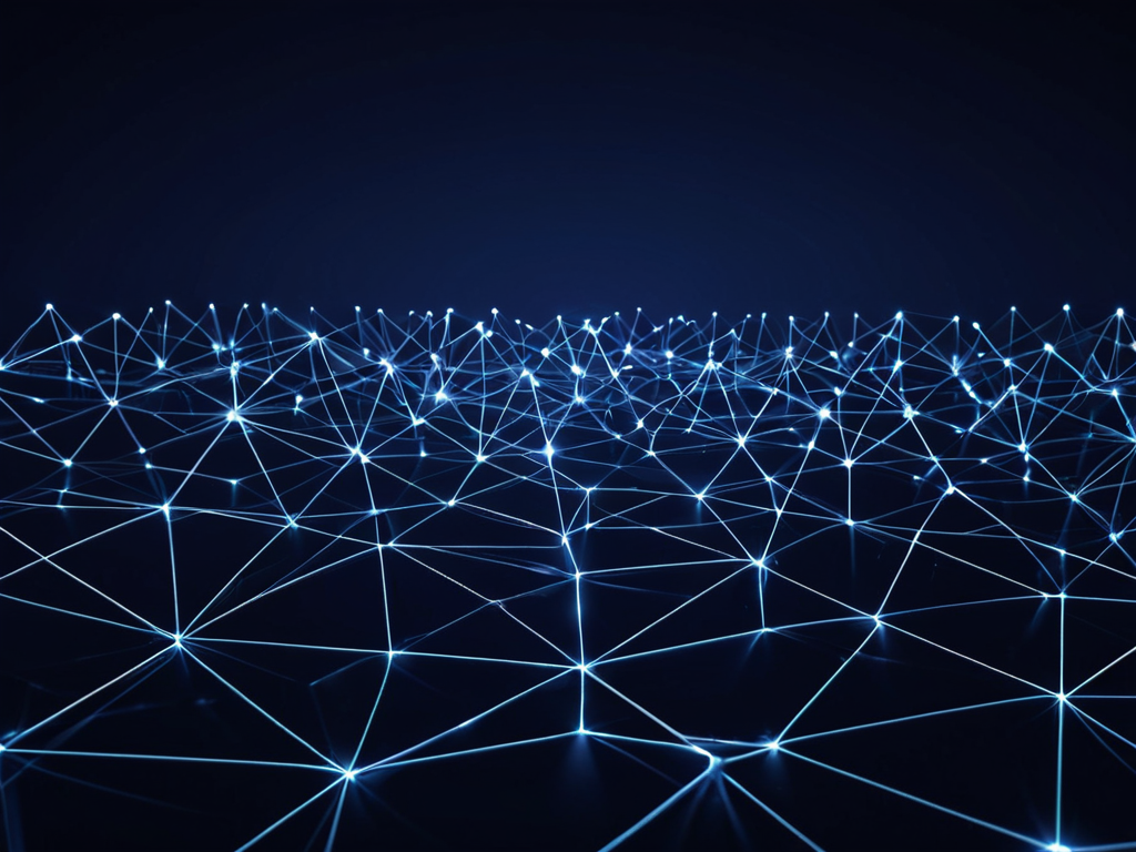 Abstrakte Illustration: Roadmap, Use-Cases und KI‑Chip in Blau.