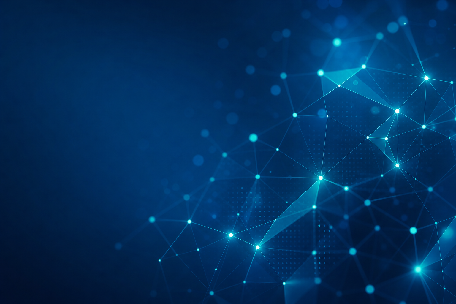 Abstrakte Illustration: Microsoft 365 Kollaboration in Navy und Cyan.