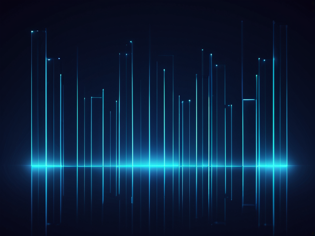 Abstrakte Illustration: Business Intelligence und Datenvisualisierung in Blau.