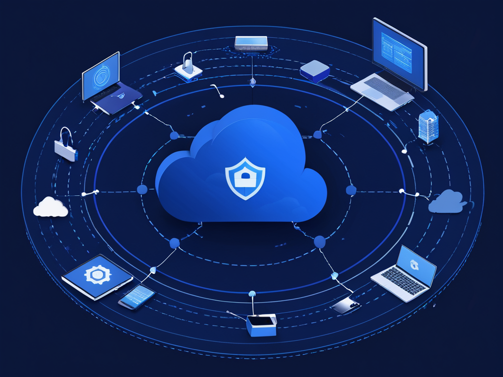 Abstraktes Kontextvisual zur Leistung Endpoint und Cloud Security