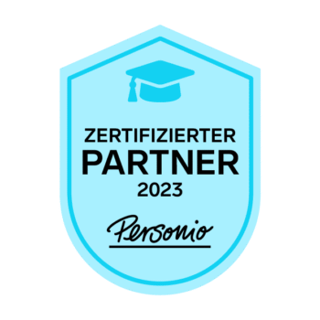 Badge: Personio zertifizierter Partner 2023