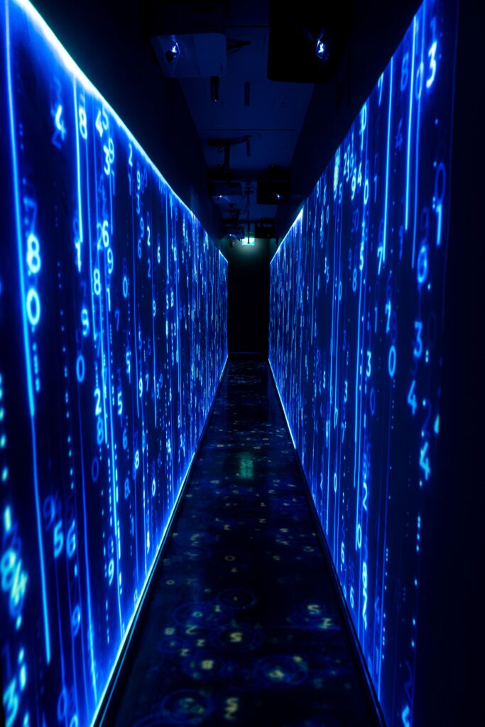 Digitaler Datenraum als Symbol für Datenanalyse und künstliche Intelligenz.